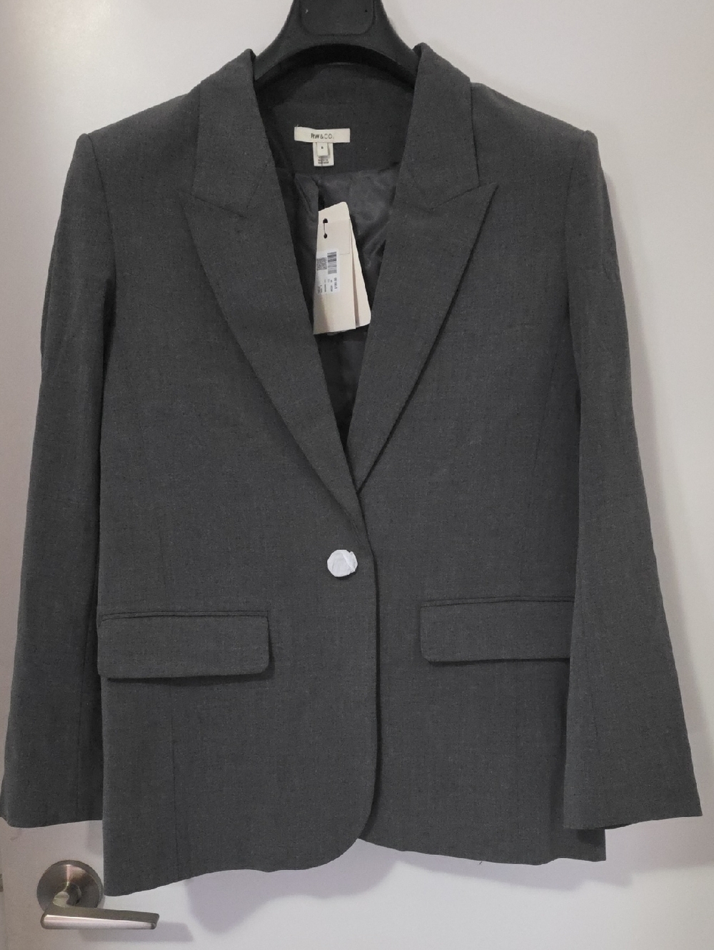 Women's Charcoal Gray Single-Button Blazer